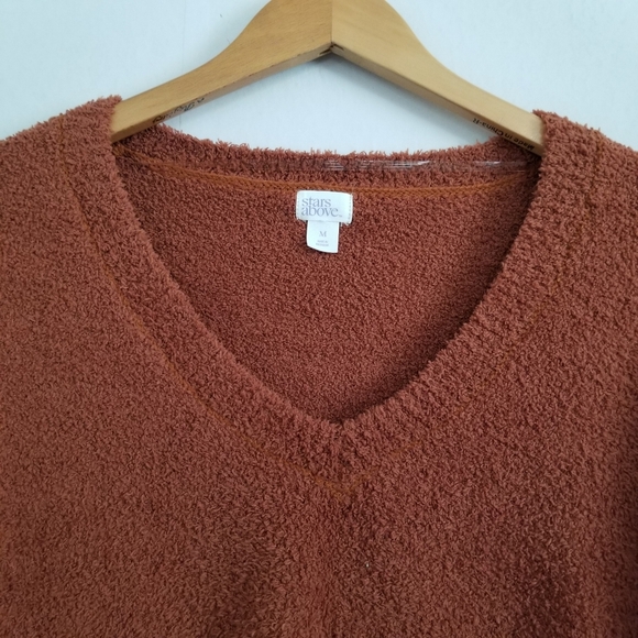 Stars Above Fuzzy Brown Sweater Size Medium - Picture 3 of 5